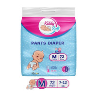 KiddySoft Baby Diaper Pant Style| 5 Layer All Night Leakage Protection & Quick Absorbency Pant Diapers - M (72 Pieces)