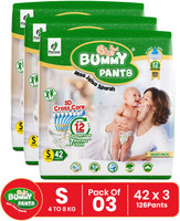 BUMMY PANTS Comfort Baby Diaper Pants with 3x Fast Absorption and 12hr Leakage Protection Pant Diapers - S