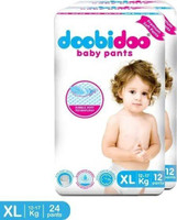 Doobidoo Premium baby diaper pants Cushiony Cotton. 12 hrs absorption. Rash free Pant Diapers - XL (24 Pieces)