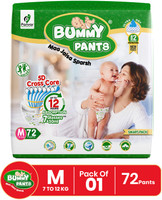 BUMMY PANTS Baby Diaper Pants with 3x Fast Absorption | 12-Hr Dryness | Anti-Rash Protection Pant Diapers - M