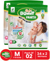 BUMMY PANTS Baby Diaper Pants with 3x Fast Absorption | 12-Hr Dryness | Anti-Rash Protection Pant Diapers - M