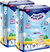 KUCHI KUCHHI Premium super soft baby diaper with a 3D bubble top (Pack of 2) Pant Diapers - L (60 Pieces)