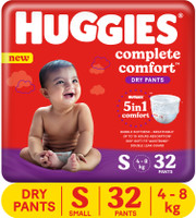 Huggies Complete Comfort Dry Pants Small with 5 in 1 Comfort Tape Diapers - S