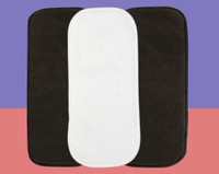 TINNY TOTS 1 Bamboo Charcoal & 2 White Microfiber Inserts For Reusable Baby Cloth Diapers Pant Diapers - New Born (3 Pieces)