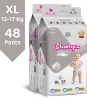 Champs Soft & Dry Pant Style Baby Diapers | Long-lasting Leakage Protection | Pack of 2 Pant Diapers - XL (48 Pieces)