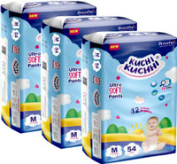 KUCHI KUCHHI Premium super soft baby diaper with a 3D bubble top (Pack of 3) Pant Diapers - M (162 Pieces)