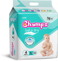 Champs Soft and Dry Baby Diaper Pants|Pack of 1 Pant Diapers - L (62 Pieces)