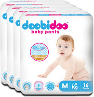 Doobidoo Premium baby diaper pants Cushiony Cotton. 12 hrs absorption. Rash free Pant Diapers - M (64 Pieces)