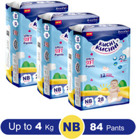 KUCHI KUCHHI Premium super soft baby diaper with a 3D bubble top (Pack of 3) Pant Diapers - XS (84 Pieces)