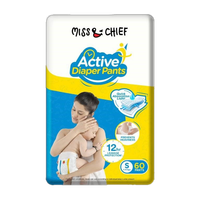 Miss & Chief Active Pant Diapers - S (60 Pieces)