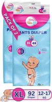KiddySoft Baby Diaper Pant Style| 5 Layer All Night Leakage Protection & Quick Absorbency Pant Diapers - XL (92 Pieces)