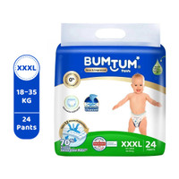 BUMTUM Baby Diaper Pants Double Layer Leakage Protection High Absorb Technology Pant Diapers - XXXL (24 Pieces)