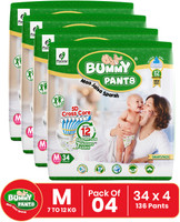BUMMY PANTS Super Soft Baby Diaper Pants with Anti-Rash Protection & 3x Faster Absorption Pant Diapers - M