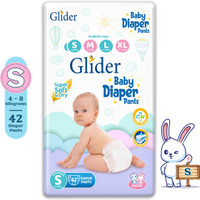 GLIDER Baby Diaper Pants | Super Absorbent | Leak Proof | Anti Rash | Pant Diapers - S (42 Pieces)