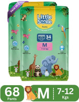 Little Smile Better Dry Feel Baby Diaper Pants | Pack of 2 Pant Diapers - M (68 Pieces)