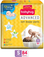 babyhug Advanced Pant Style Diaper, 3D Leak Guard, Alcohol Free, Anti-Rash & Gentle. Pant Diapers - S (84 Pieces)