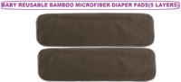 TINNY TOTS Premium Quality 5Layer Bamboo Charcoal Microfiber Cotton Insert Liner Reusable Washable Cotton Diaper Nappy Inserts for Baby Cloth Diapers,5 Layer White Inserts Liners Natures Cloth Diaper Liners Wet-Free (0-24 Mon