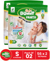 BUMMY PANTS Comfort Baby Diaper Pants with 3x Fast Absorption and 12hr Leakage Protection Pant Diapers - S