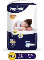 Papimo pants Baby Diaper | 10hrs Protection & Extra Absorption | Ultra-Soft | 2-5 kgs | PK-1 Pant Diapers - New Born (42 Pieces)