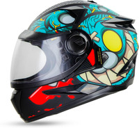 Steelbird SBH-17 Rabbit ISI Certified Full Face Graphic Helmet with Clear Visor Motorbike Helmet