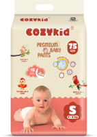 COZYKID Comfort Dry Pull-Up Diaper Pants | 12-Hour Leak Guard & Soothing Rash Protection Pant Diapers - S (75 Pieces)