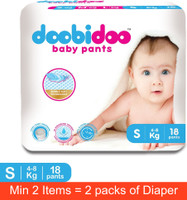 Doobidoo Premium baby diaper pants Cushiony Cotton. 12 hrs absorption. Rash free - S (18 Pieces)