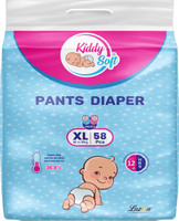 KiddySoft Baby Diaper Pant Style| 5 Layer All Night Leakage Protection & Quick Absorbency Pant Diapers - XL (58 Pieces)