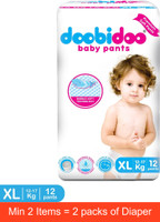 Doobidoo Premium baby diaper pants Cushiony Cotton. 12 hrs absorption. Rash free - XL (12 Pieces)