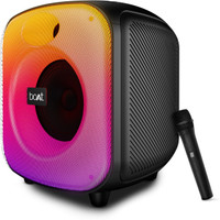 boAt Partypal 65 Pro, Wireless Karaoke Mic, 8H Battery, Bass Boost, RGB LEDs 42 W Bluetooth Party Speaker (Premium Black, Mono Channel)