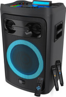 ZEBRONICS Riser, Dual UHF Wireless Mic, Karaoke Maker, TWS, USB, AUX, HDMI ARC,Guitar,Bass 210 W Bluetooth Party Speaker (Black, Mono Channel)