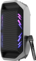 ZEBRONICS Party fyre 110,Up to 6hrs Backup, Dual Drivers, Wireless Karaoke Mic, BTv5.3,TWS 110 W Bluetooth Party Speaker (Black, Stereo Channel)
