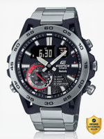 CASIO ECB-40D-1ADF Edifice Black Dial Silver Stainless Steel Band Analog-Digital Watch  - For Men