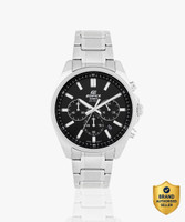 CASIO EFV-650D-1AVUDF Edifice Black Dial Silver Stainless Steel Band Analog Watch  - For Men