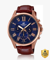 CASIO EFV-500GL-2AVUDF Edifice EFV-500GL-2AVUDF Blue Dial Brown Leather Band Analog Watch  - For Men