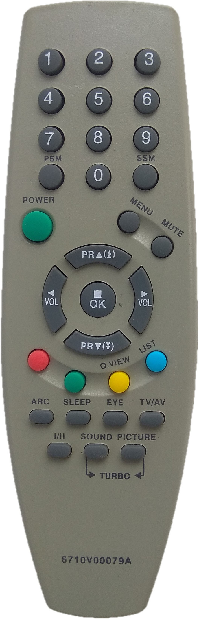 LipiWorld 6710V00079A Universal Remote Control Compatible For CRT TV LG Remote Controller (Gray)