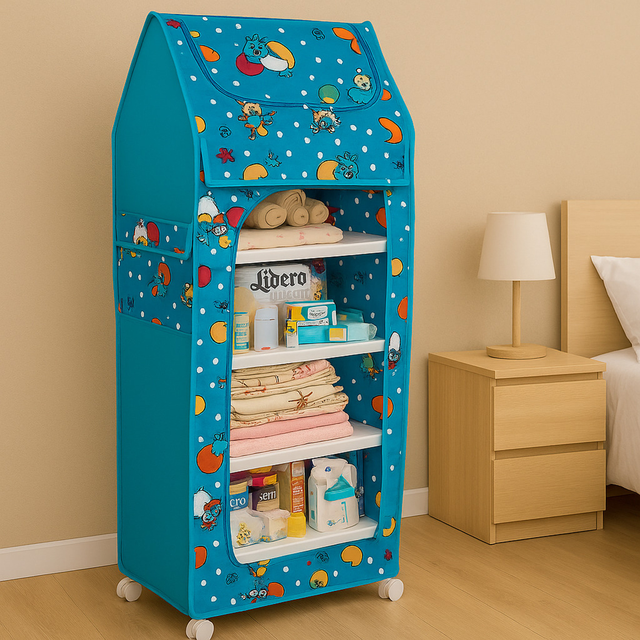 YouCopia 1 Door 6 Shelf Fabric Plastic 2025 PVC Collapsible Wardrobe (Finish Color - Firozi, DIY(Do-It-Yourself))