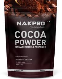 Nakpro Cocoa Powder Unsweetened & Alkalized | 22.5g Protein, 397.7g Energy, Plant Based Cocoa Powder