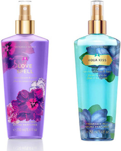 Victoria's Secret Fragrance Body Mist Set Aqua Kiss And Love Spell