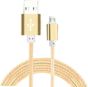 Clickcases Micro USB Cable 2 A 1 m NylonCableGolden205 - Clickcases ...