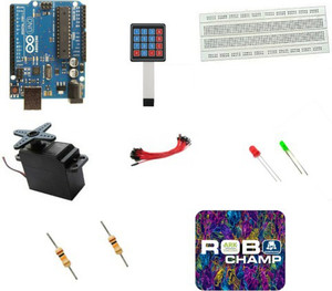 Robokart Complete kit for Door Lock Using 4×4 Keypad and Servo Motor ...