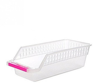 thumbnail image 2 of Edco Clear Plastic Fridge Storage Baskets – Kitchen Shelf Organizer – Dishwasher Safe – Multipurpose 2 of 5