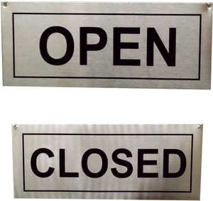 BOLT Stainless Steel Hanging OPEN CLOSED Signage Board Emergency Sign ...