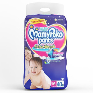 MamyPoko Extra absorb pants Medium Size 40 pieces M Buy 40 MamyPoko  Pant Diapers for babies weighing 12 Kg