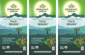 ORGANIC INDIA Tulsi Brahmi 25 Tea Bags (Pack of 3) Tulsi Herbal ...