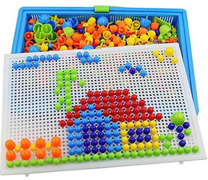 Maletín De Mosaico Infantil Con 48 Piezas Y 12 Plantillas – Juego Educativo De Creatividad Y Motricidad Para Niños De 3 Años En Adelante, Ideal Para Viajes