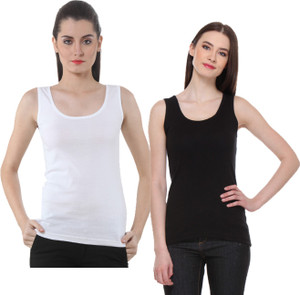 Indistar Body Indistar Casual No Sleeve Solid Women White, Black Top - Buy Indistar ...