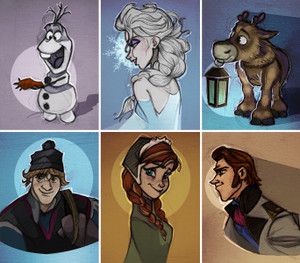 Movie Frozen Olaf Sven Princess Anna Arendelle Kristoff Elsa Snow ...