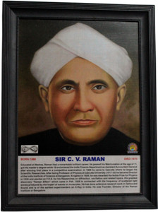 Portrait of scientist Sir C. V. Raman mat canvas laminated duly framed ...