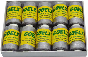 GOELX Viscose Rayon Embroidery Thread Spools - 500 Yards Each, 13 Assorted Shiny Colors