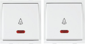 ANCHOR Roma 2M Door Bell Push Switch With Neon Indicator (Pack of 2) 10 ...